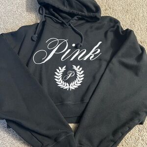 PINK Victoria's Secret Cropped Black Hoodie